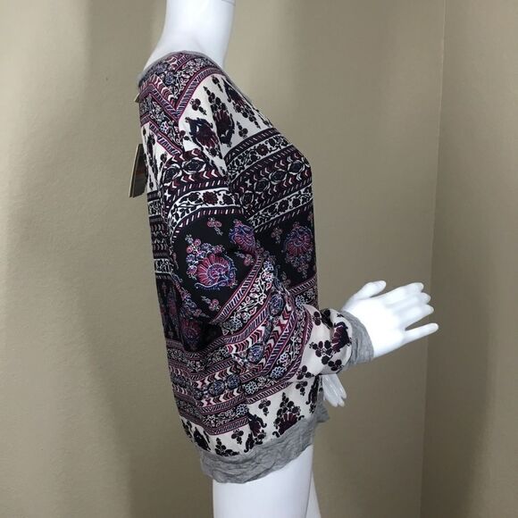 Pink Rose Semi Sheer Printed Top C4 - Picture 3 of 5